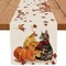 Fall Table Runner Pumpkins Cat Maple Leaf Autumn Harvest Seasonal Thanksgiving Decorations for Home Kitchen Dining Room Party Decor 13 x 90 Inch